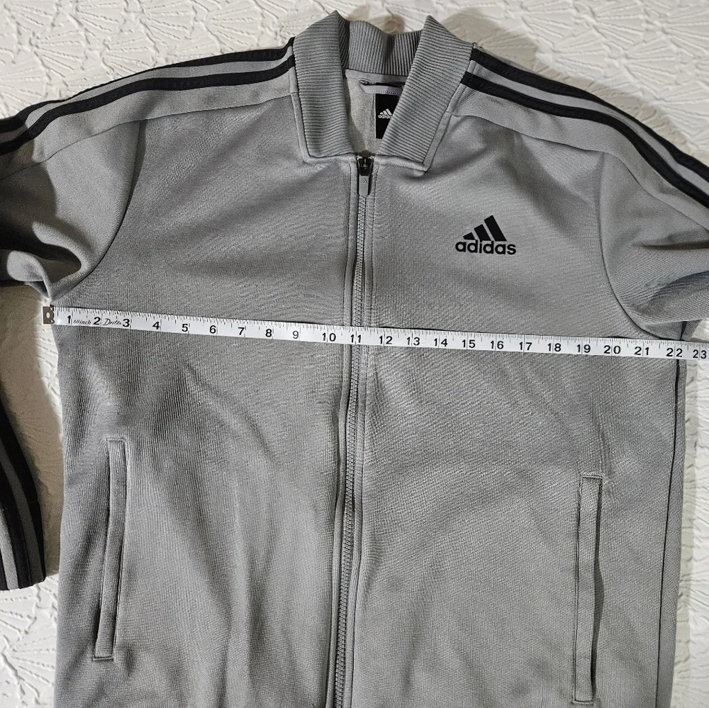 Adidas Gray Track Jacket with Black Stripes Size Large - Picture 9 of 10